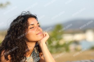 Woman relaxing in a warmth park (1)