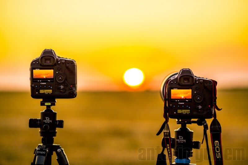 1DX MKII cameras recording sunrise
